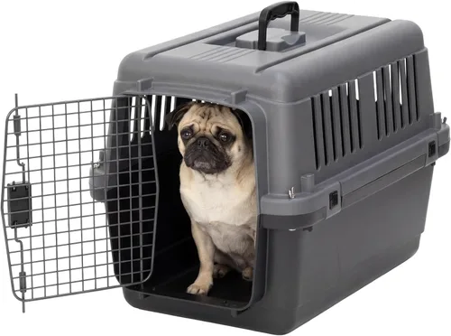 Vista 21 de SportPet Designs Perreras de plástico, Jaulas de viaje para perro, de plástico con ruedas, aprobadas para aerolínea, con puerta de alambre