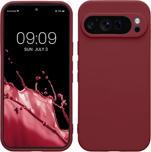 Vista 196 de kwmobile Funda compatible con Google Pixel 9 - Funda protectora delgada de TPU para teléfono - Acabado mate suave - Piedra antigua