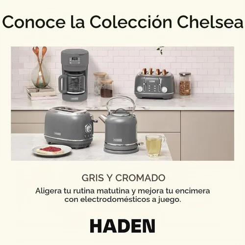 Vista 5 de Haden Chelsea - Cafetera digital de 10 tazas con jarra de vidrio Gris/cromo