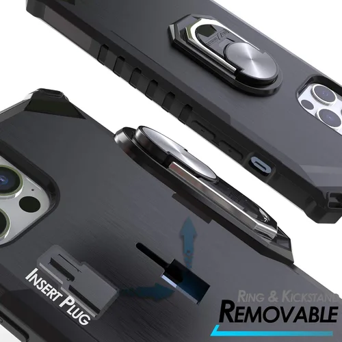 Vista 7 de Tri-Shield 2.0 - Funda para teléfono compatible con iPhone 12 Pro Max, ventilación fresca de grado militar con soporte de anillo extraíble