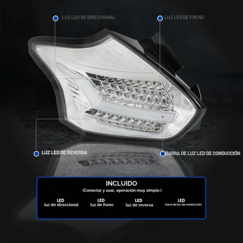 Vista 4 de SPEC-D TUNING - Luces traseras LED para Ford Focus Hatchback 2015-2018
