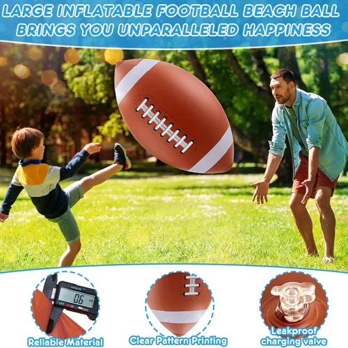 Vista 3 de Lewtemi 2 unidades de béisbol y fútbol inflables gigantes de 27 pulgadas, bolas de playa inflables grandes, globos de gran tamaño para fiesta