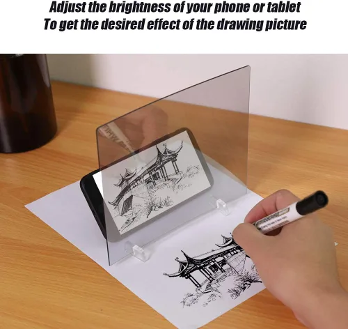 Vista 6 de Simlug Tablero de seguimiento óptico portátil, proyector de dibujo IP65, un espejo mágico para estudiantes, adultos, artistas, principiantes