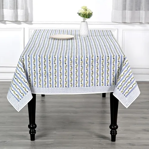 Vista 400 de Ridhi Mantel cuadrado con estampado de bloques de mano de caléndula ámbar