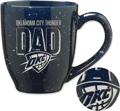 Vista 10 de Rico Industries NBA 16 oz Team Color Laser Engraved Speckled Ceramic Coffee Mug 3-Color del