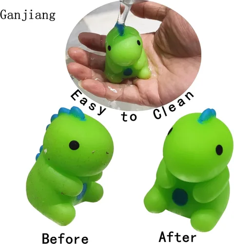 Vista 5 de Paquete de 10 juguetes blandos de dinosaurio Mochi para niños, recuerdos de fiesta, juguetes para aliviar el estrés