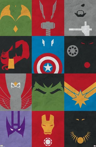 Vista 20 de Trends International Marvel Comics-Avengers-Minimalist Grid Mount Póster de pared