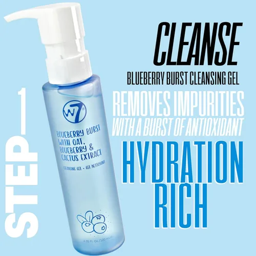 Vista 2 de W7 Set de cuidado personal de la piel Limpiador facial, tóner, suero, hidratante y máscara de labios Rutina facial diaria completa