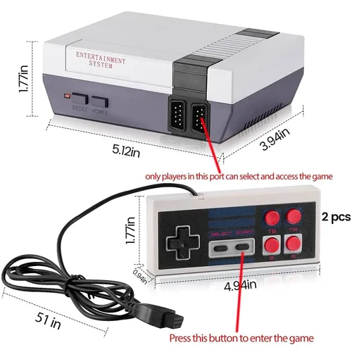 Vista 5 de Retro Classic Game ConsoleClassic Video Games System Built-in 620 Games and 2 Classic Edition ControllersAv and HDMI Output Plug and PlayRetro Toys