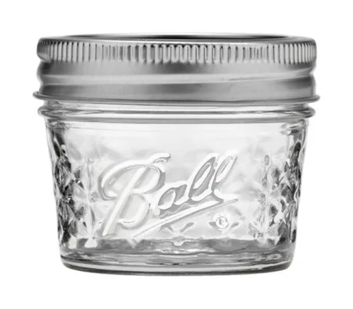 Vista 2 de Ball Mason, Frascos de mermelada con tapas y bandas, Set de 12 unidades de 4 oz, 4 onza, Transparente