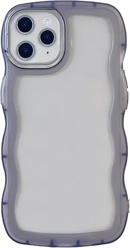 Vista 13 de Funda transparente compatible con iPhone 7 Plus/8 Plus, lindo marco ondulado de color sólido, transparente, de silicona suave, antiarañazos, a