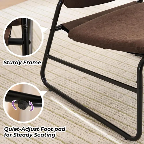 Vista 9 de DAICO Silla decorativa moderna, impermeable, sin brazos, cómodas, tapizadas, con marco de metal, para sala de estar, dormitorio, balcón, jardín