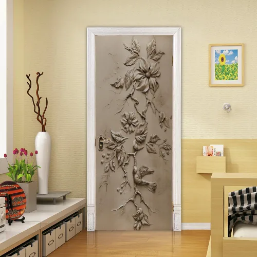 Vista 64 de Adhesivos 3D para puerta, murales para despegar y pegar, puerta de madera, papel tapiz autoadhesivo, extraíble, PVC, impermeable, póster para Puerta