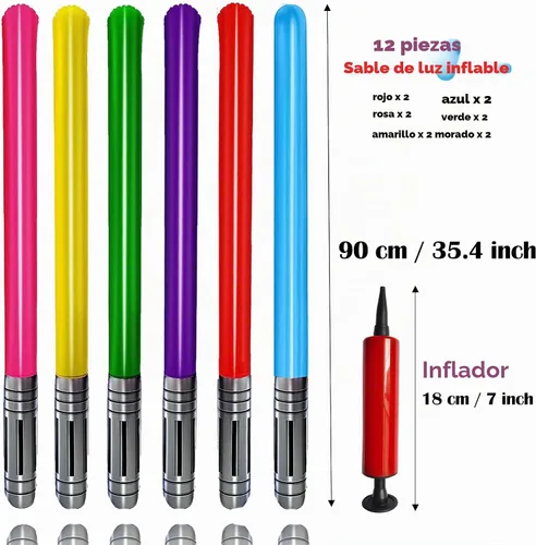 Vista 3 de smilixin 13 juguetes inflables de espada de sable de luz, 6