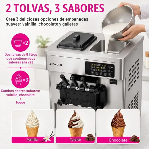 Vista 3 de Máquina comercial del helado, fabricante suave de la porción