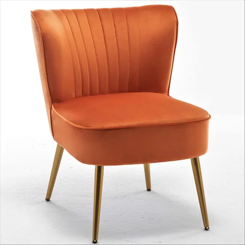 Vista 26 de Container Furniture Direct Silla moderna de terciopelo para sala de estar, dormitorio o entrada, diseño elegante y cómodo sin brazos con patas