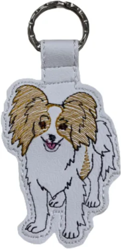 Vista 8 de Papillon Dog Breed Keychain Bag Tag by Syntryz