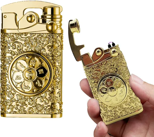 Vista 15 de Encendedor Eléctrico - Encendedor de Doble Arco USB Recargable, sin Llama, Resistente al Viento con Indicación LED de Batería para Velas, Acampada