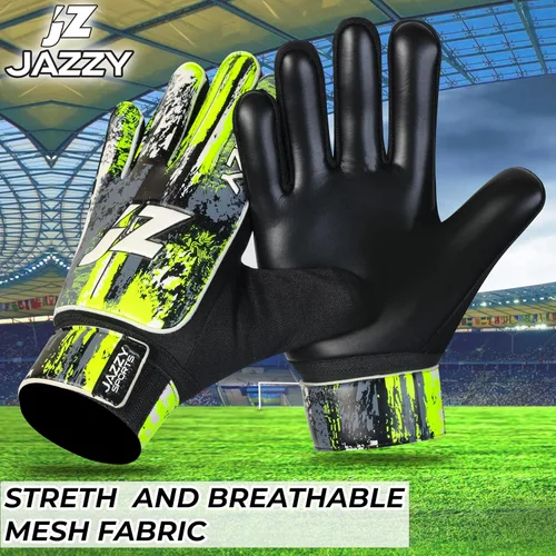 Vista 3 de Guantes de portero de fútbol para niños y jóvenes, guantes de portero antideslizantes con palma de látex de 4 mm y fuerte agarre, protección doble