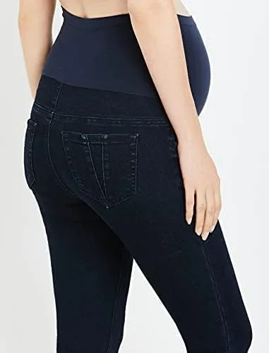 Vista 3 de Motherhood Maternity Women's Super Stretch Secret Fit Over The Belly Skinny Jeans Indigo Blue