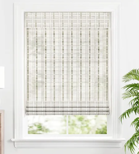 Vista 21 de LazBlinds Persianas Romanas de Bambú sin Cordón, Tratamiento de Ventana con Filtrado de Luz, Persianas de Bambú Enrollables para Ventanas, 23'' An x