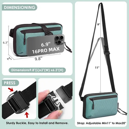 Vista 4 de Bolso cruzado pequeño para mujer, bolso de hombro vegano impermeable con tela acolchada de nailon de diamante, respaldo de poliéster 900D