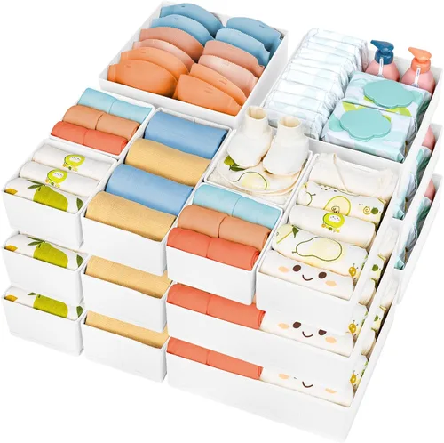 Vista 45 de DIMJ Organizador de cajones para ropa, paquete de 6 unidades, organizadores plegables para bebé, organizador de almacenamiento y cómoda