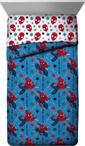 Vista 2 de Marvel Spiderman - Juego de edredón tamaño matrimonial de 5 piezas