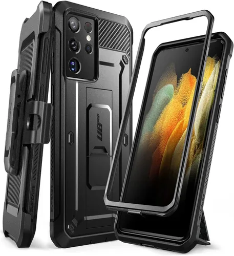 Vista 10 de SUPCASE Funda para Samsung Galaxy S21 Ultra con Soporte (Unicorn Beetle Pro), [Marco Frontal Integrado y Clip para Cinturón]