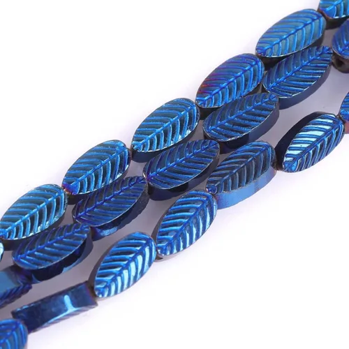 Vista 34 de Cuentas de hematita para hacer joyas, piedras preciosas semipreciosas de 0.394 x 0.551 in, color azul con revestimiento metálico, 15 pulgadas JOE