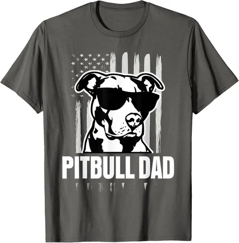 Vista 52 de Pitbull Dad - Camiseta para hombre con orgullo American Pit Bull Dog, Negro, S