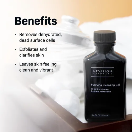 Vista 3 de Revision Skincare Gel limpiador purificador, lavado facial altamente concentrado limpia profundamente los poros y elimina el aceite y las impurezas