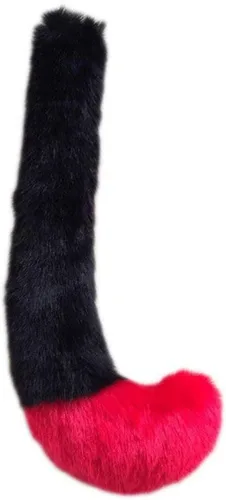 Vista 2 de BSTANG - Disfraz de gato o zorro para fiesta de disfraces o cosplay color negro con cola de 197 pulgadas y orejas a juego también regalo para niños