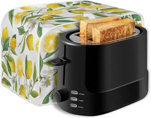 Vista 7 de Cubierta para tostadora de limón floral para horno tostador de pan de 2 rebanadas, protector de electrodomésticos pequeños a prueba de polvo