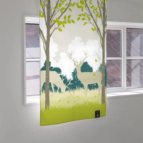 Vista 13 de Cortinas-Puertas-Estampado de Gato Ático (33 pulgadas de ancho x 55 pulgadas de largo)