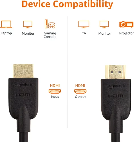 Vista 3 de Amazon Basics Cable HDMI, paquete de 2, 3 pies, 4K@60Hz, cable HDMI 2.0 de alta velocidad 4K (18Gbps), 2160p, 48 bits, compatible