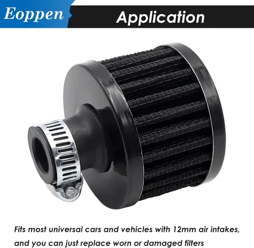 Vista 6 de 2pcs 0.472 in Filtro de aire Mini Universal Vent Crankcase Entrada de aire frío Filtro de respiración para coche y motocicleta (negro)