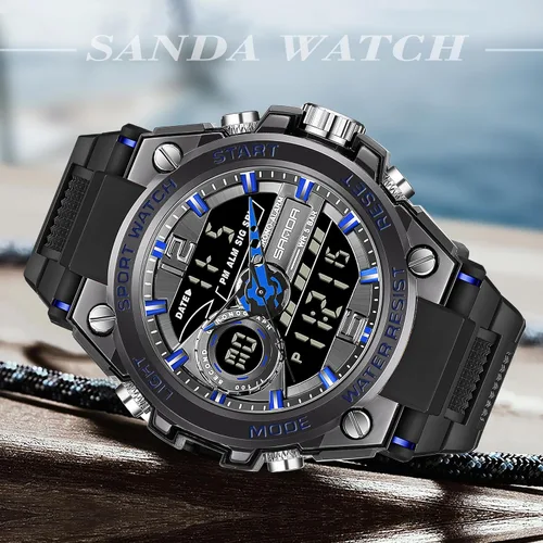 Vista 5 de FORSINING Relojes militares para hombre, reloj deportivo resistente al agua, analógico, digital, reloj deportivo táctico electrónico, relojes