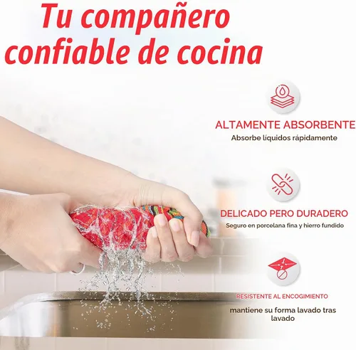 Vista 4 de THREAD SPREAD - Toallas de cocina 100% algodón, toallas de salsa, juego de 4 (16x28 pulgadas), paño de cocina multiusos para secar, restaurante