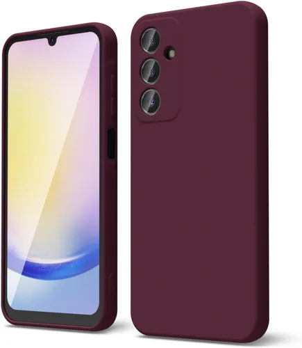 Vista 24 de oakxco Funda para teléfono Samsung Galaxy A12 con agarre de silicona líquida, linda delgada fina suave cubierta de gel de goma TPU lisa para mujeres