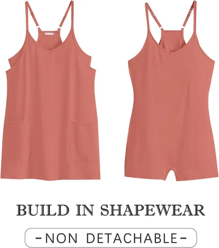 Vista 5 de Caracilia - Vestido corto de verano para mujer, estilo informal, sin mangas, faja moldeadora integrada, vestido de verano moderno, corto, atuendos