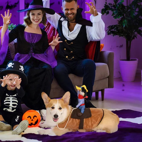 Vista 4 de T2Y - Disfraz de vaquero para perro, disfraz de Halloween para perros