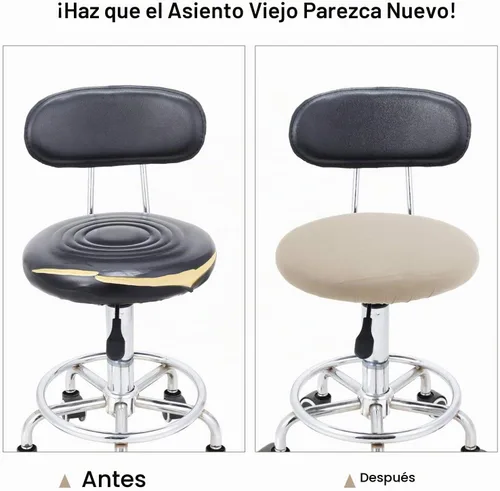 Vista 3 de Tatuo Fundas de asiento de taburete de bar redondas, fundas de cojín lavables, fundas elásticas para sillas de bar para sillas de 14 a 17 pulgadas