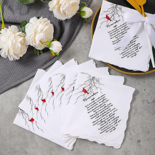 Vista 4 de Unittype Recuerdos fúnebres para invitados, recuerdo conmemorativo a granel, regalo de duelo y condolencia, Blanco