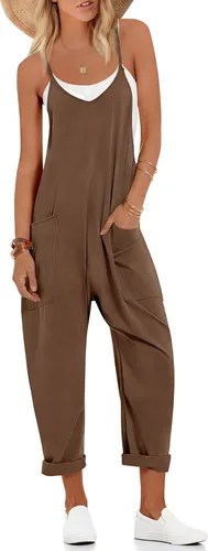 Vista 32 de Ekouaer Overol sin mangas para mujer, overol casual de verano 2-Verde Armada (ArmyGreen)