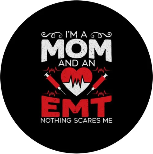 Vista 3 de Soy una mamá y un EMT EMS Paramédico cuidado de la salud PopSockets intercambiables PopGrip
