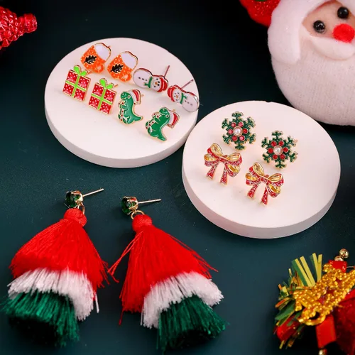 Vista 6 de 20 pares de aretes hipoalergénicos para el Día de la Madre, Día de San Patricio, Pascua, a granel, para mujeres, trébol, trébol, sombrero verde