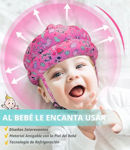 Vista 5 de Protector de Cabeza para Bebé - Casco de Bebé para Gatear, Caminar, Correr - Sin Golpes y Cojín Suave - Gorra Protectora Ajustable, Protector