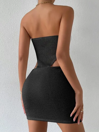 Vista 2 de SHENHE Mini vestido de ganchillo para mujer, vestido ajustado sin mangas, tubo ajustado Y2K, vestido de fiesta y club