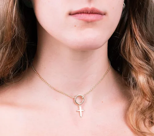Vista 46 de Collar de cruz de oro para mujer, collares con colgante de cruz minimalista, longitud de 16 a 18 pulgadas, joyería cristiana hecha a mano, regalo